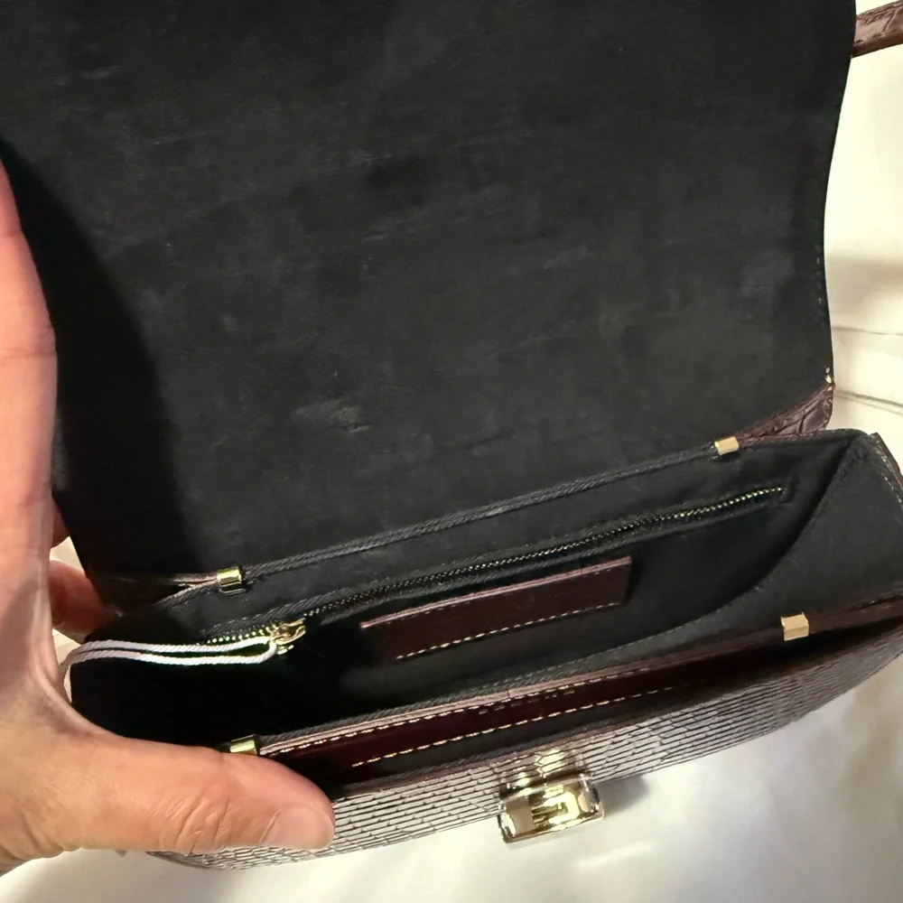 Sezane CLAUDE BAG CHOCOLATE CROCODILE PRINT - Picture 11 of 14